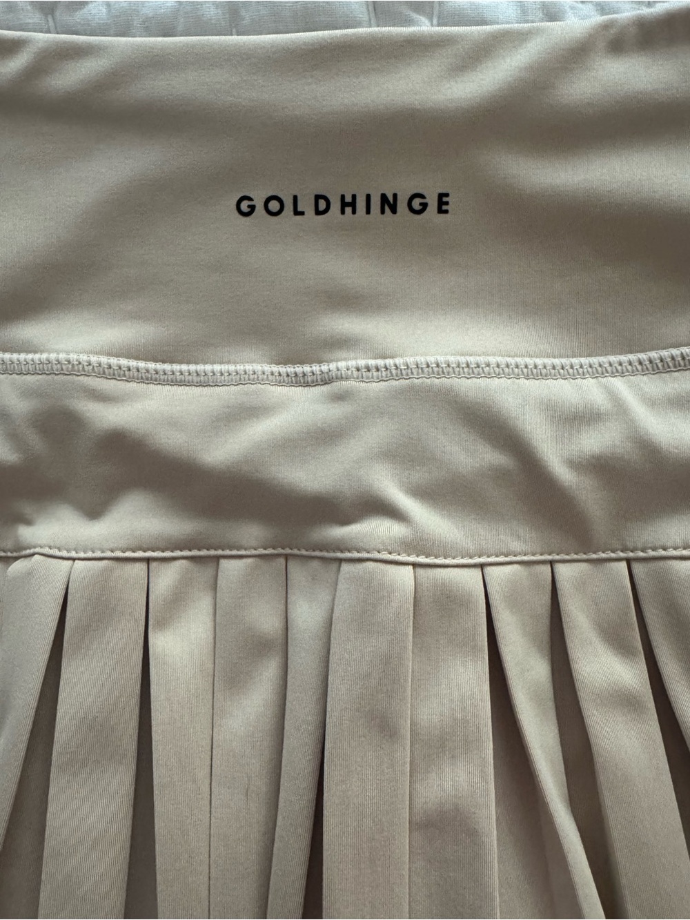Gold Hinge Pleated Tennis Skirt - Beige/light peachy color, sz Medium. EUC - Picture 4 of 6